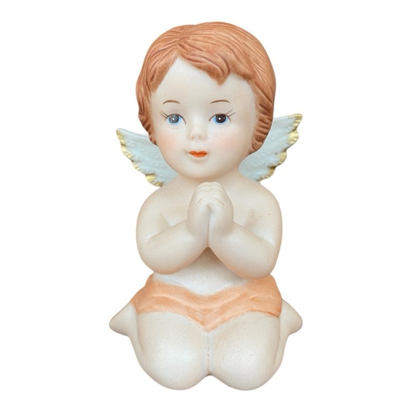 Vintage porcelain figurine Praying Cherub by HJ&G - Picture 2 of 6